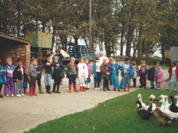 Old photograph of a Country Trust visit. 