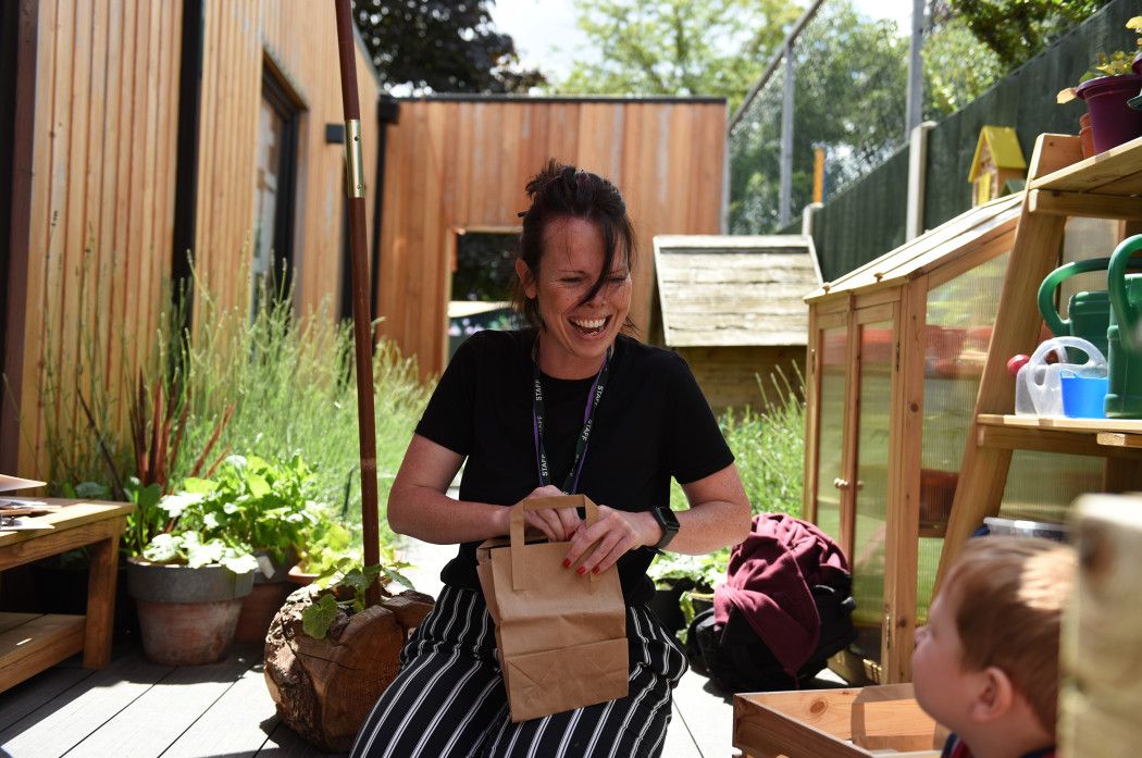 Early years practitioner delivers Farm in a Box to their pupils